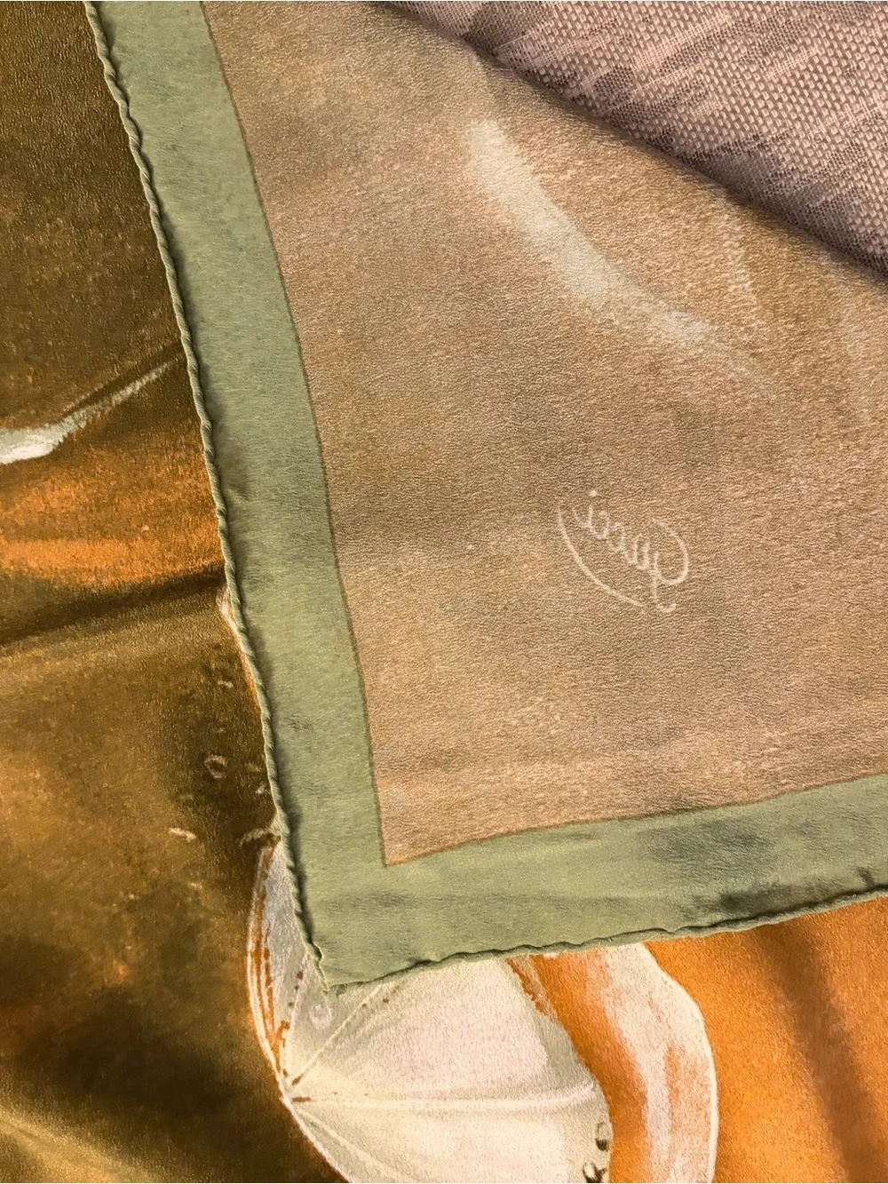 Gucci Brown and Orange silk scarf